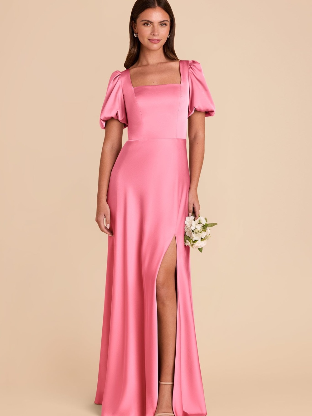 Birdy Grey Judy Dress Matte Satin Bon Bon pink XS wedding party barbiecore